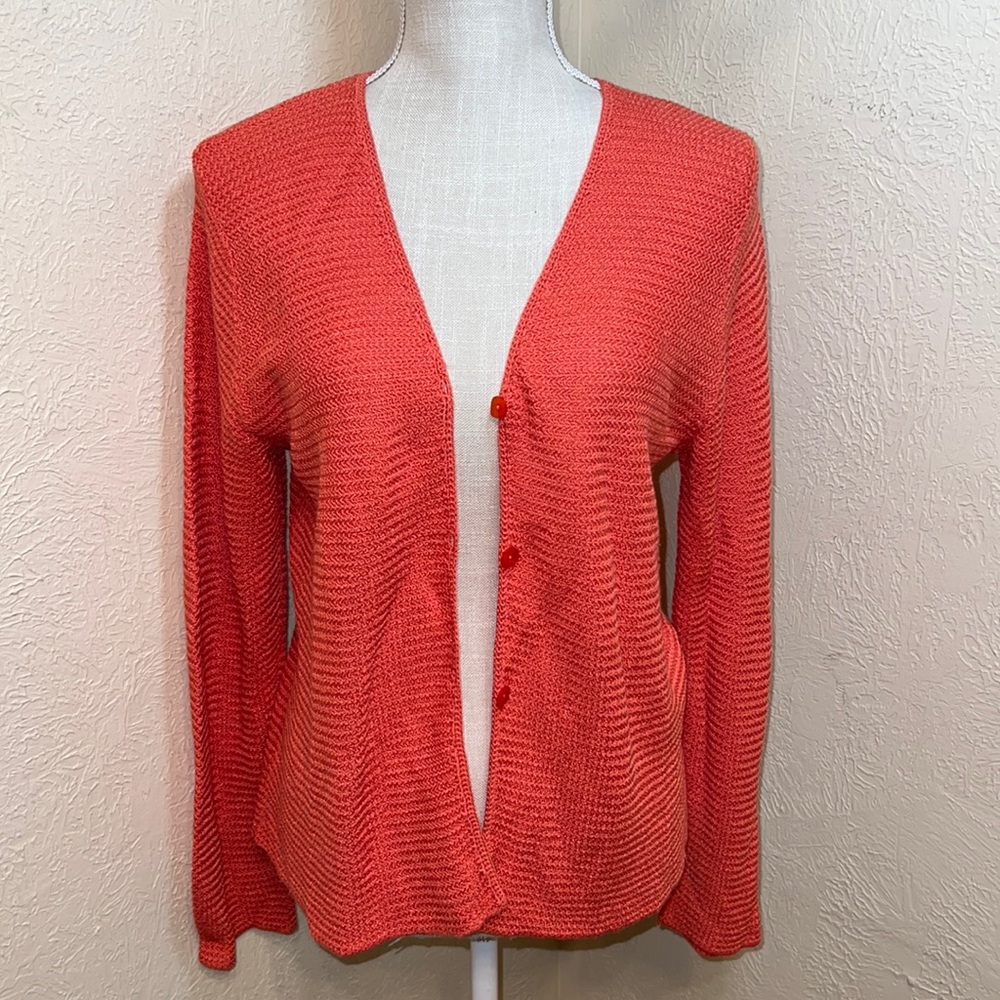 Sigrid Olsen Sports Coral Cardigan